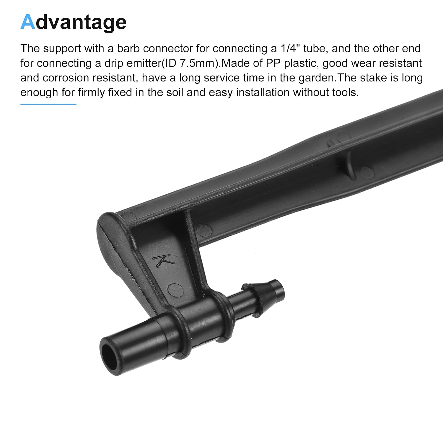 MECCANIXITY 200mm Long Drip Support Stakes, for 1/4 Inch Drip Irrigation Pipe with an Inner Diameter of 7.5mm, for Gardening, Yards, and Lawns, 25 Pcs