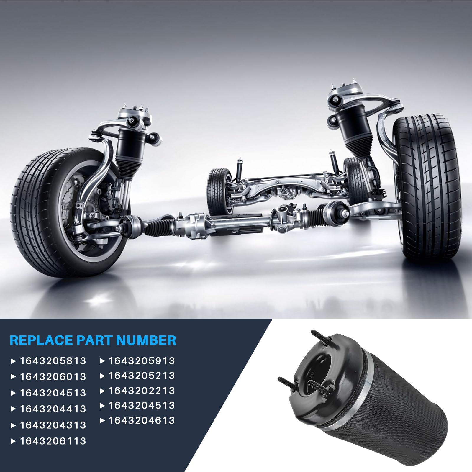 Kit de réparation de ressort pneumatique avant compatible avec classe GL X164 GL 350 450 Classe M W164 ML 300 500 Remplace 1643204313 1643206113