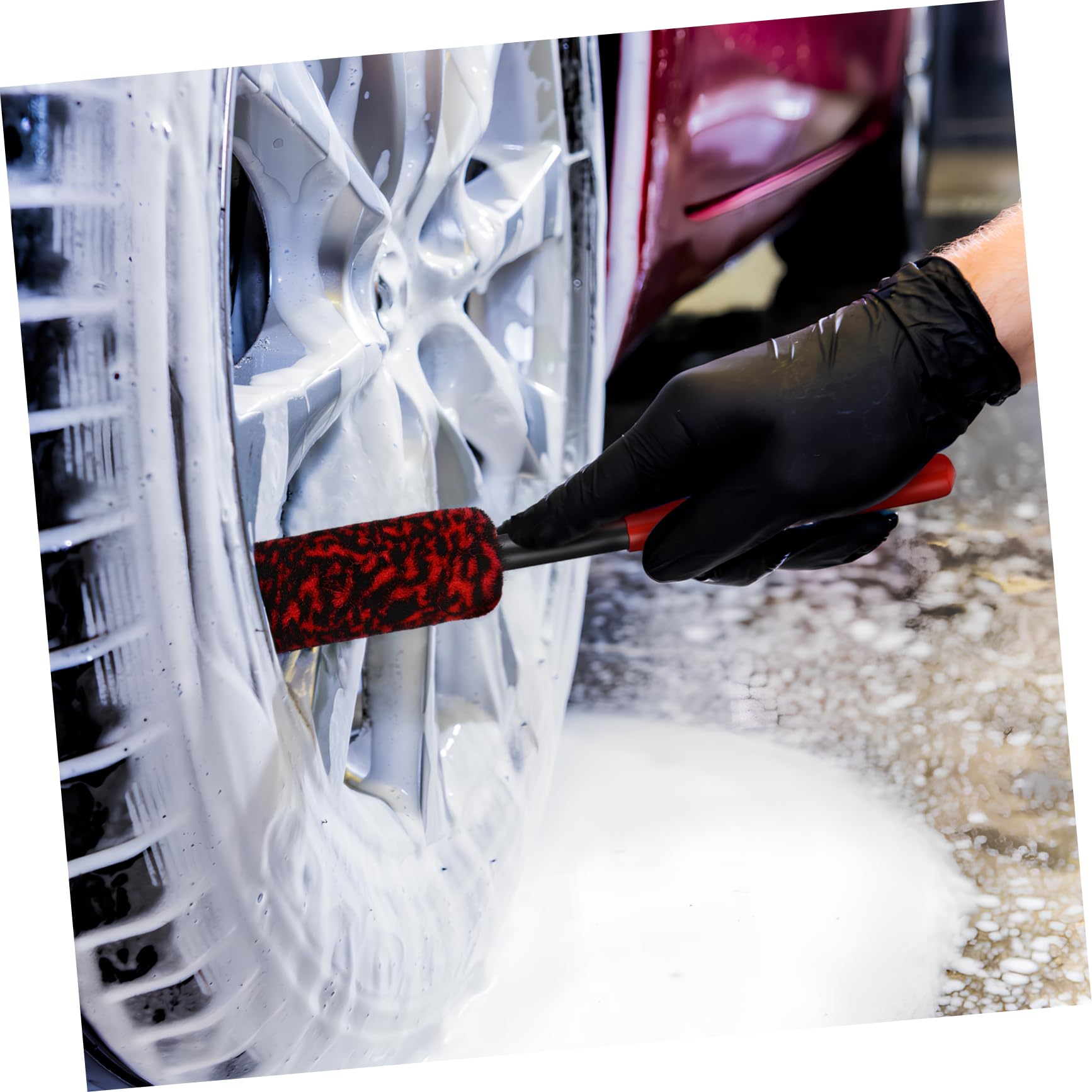 PRETYZOOM Cepillo para Llantas Cepillo De Limpieza De Automóviles Cepillo para Neumáticos Pincel Cepillos De Rueda Cepillos De Neumáticos para Limpiar Neumáticos Lana 3 Piezas X 4