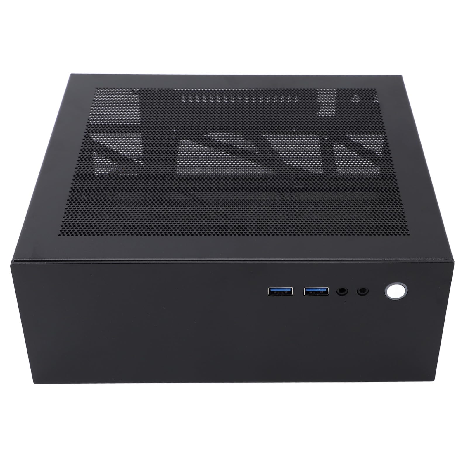 Alomejor Obudowa Komputera do Gier Mesh Punch Tower do Płyty Głównej ITX, Stal Walcowana na Zimno, Porty USB 3.0, Wnęki na Dyski SSD + HDD, 1 Gniazdo PCI, Zasilacz FLEX