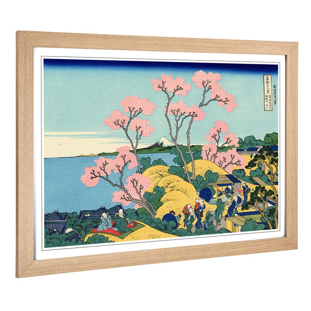 Big Box Art Framed Print of Hokusai Japanese Oriental Gotenyama Design | Wall Art Picture | Home Decor for Kitchen, Living Room, Bedroom, Hallway, Oak, A2 / 24.5x18 Inch / 62x45cm