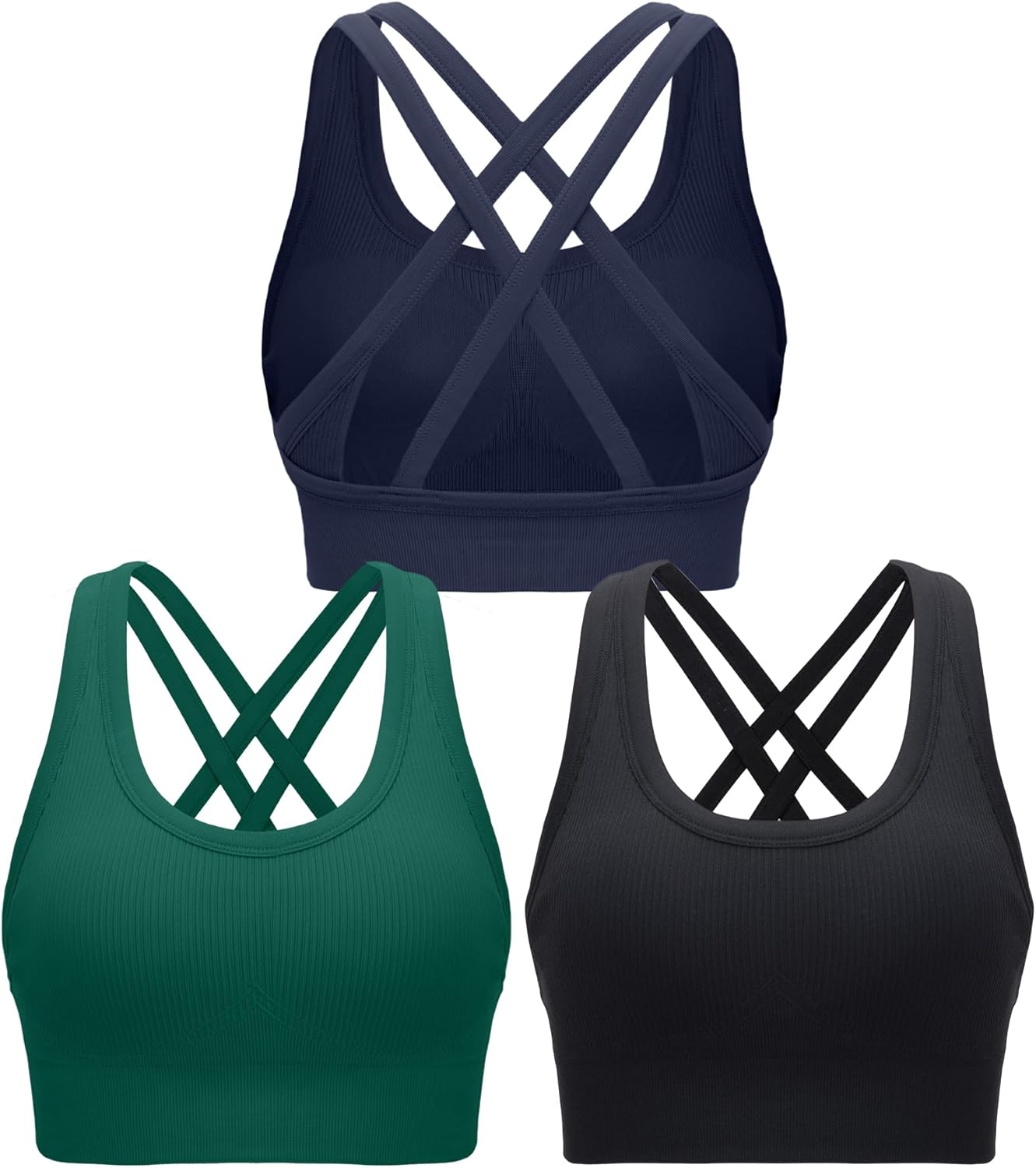 RUNNING GIRL Sports Bra for Women High Support, Criss-Cross Back Padded Strappy Sports Bras Yoga Bra with Removable Cups