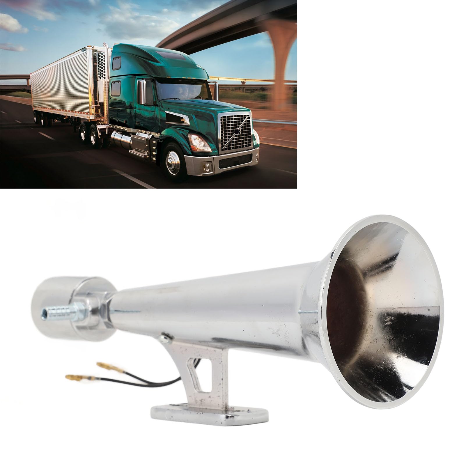 Tromba d'aria forte universale da 150 dB, fischio del treno in metallo in acciaio inossidabile argento per 12V 24V DC auto camion SUV moto barca yacht RV Bus