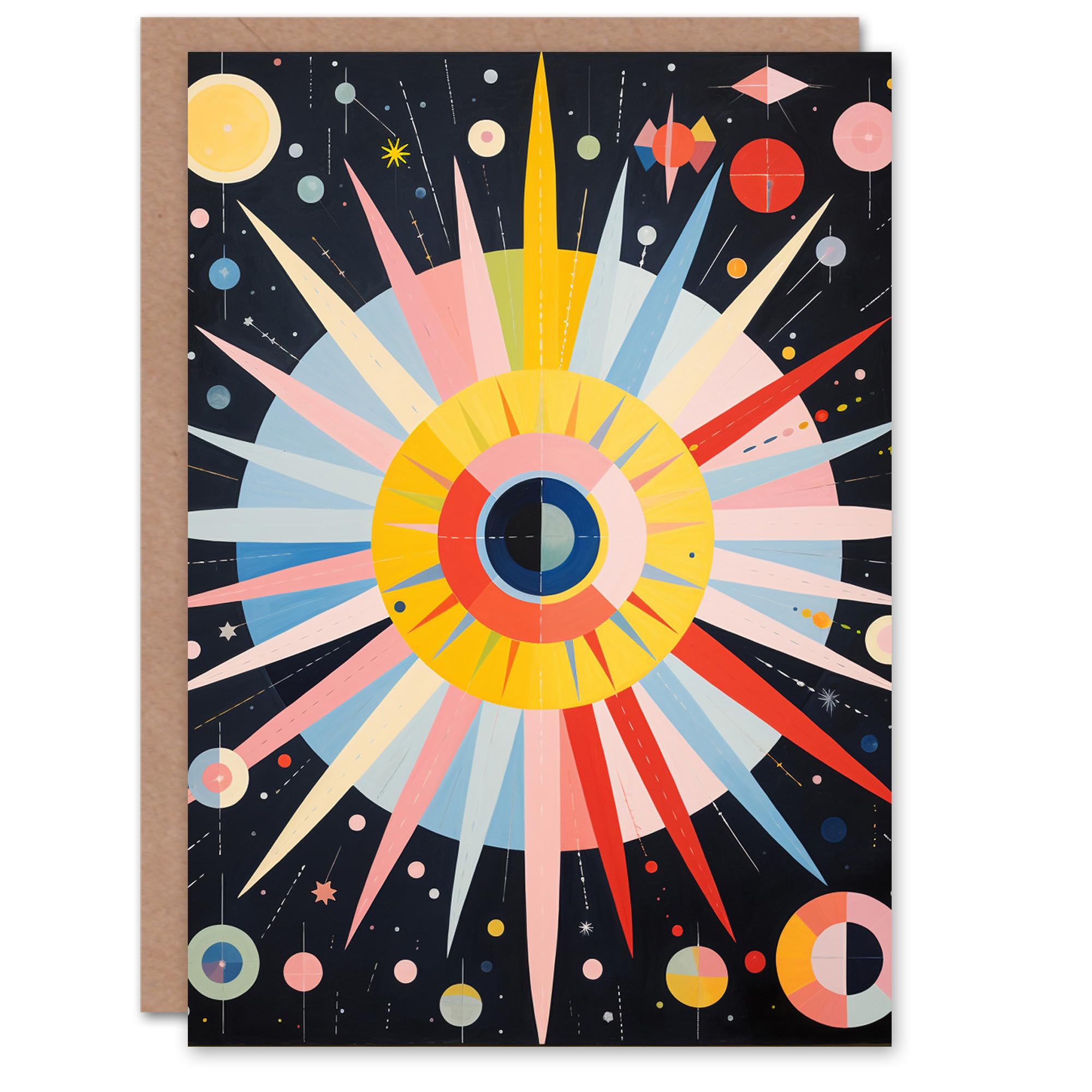Artery8 Birthday Greeting Card Abstract Space Sun Solar System For Him Her