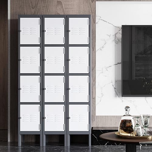 Vista 39 de Letaya Armario de almacenamiento, gabinete de metal de 66 pulgadas para empleados, 3 puertas, con cerradura para escuela, gimnasio, hogar, oficina