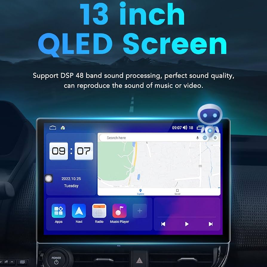 Amazon.co.jp: 13インチカーステレオ、ワイヤレス Android Auto