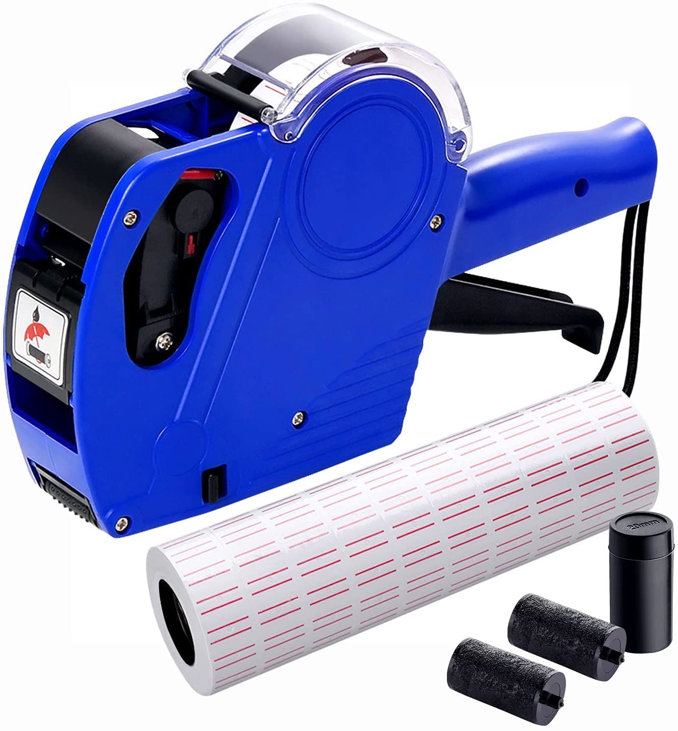 SAMVARDHAN MX5500 Pricing Tag Gun with 5150 pcs White Label Gun Stickers & 3 Extra Inker Rollers, Pricing Label Gun, 8 Digits Retail Pricing Gun and Labels for Grocery Store, Food (Blue)-image-44