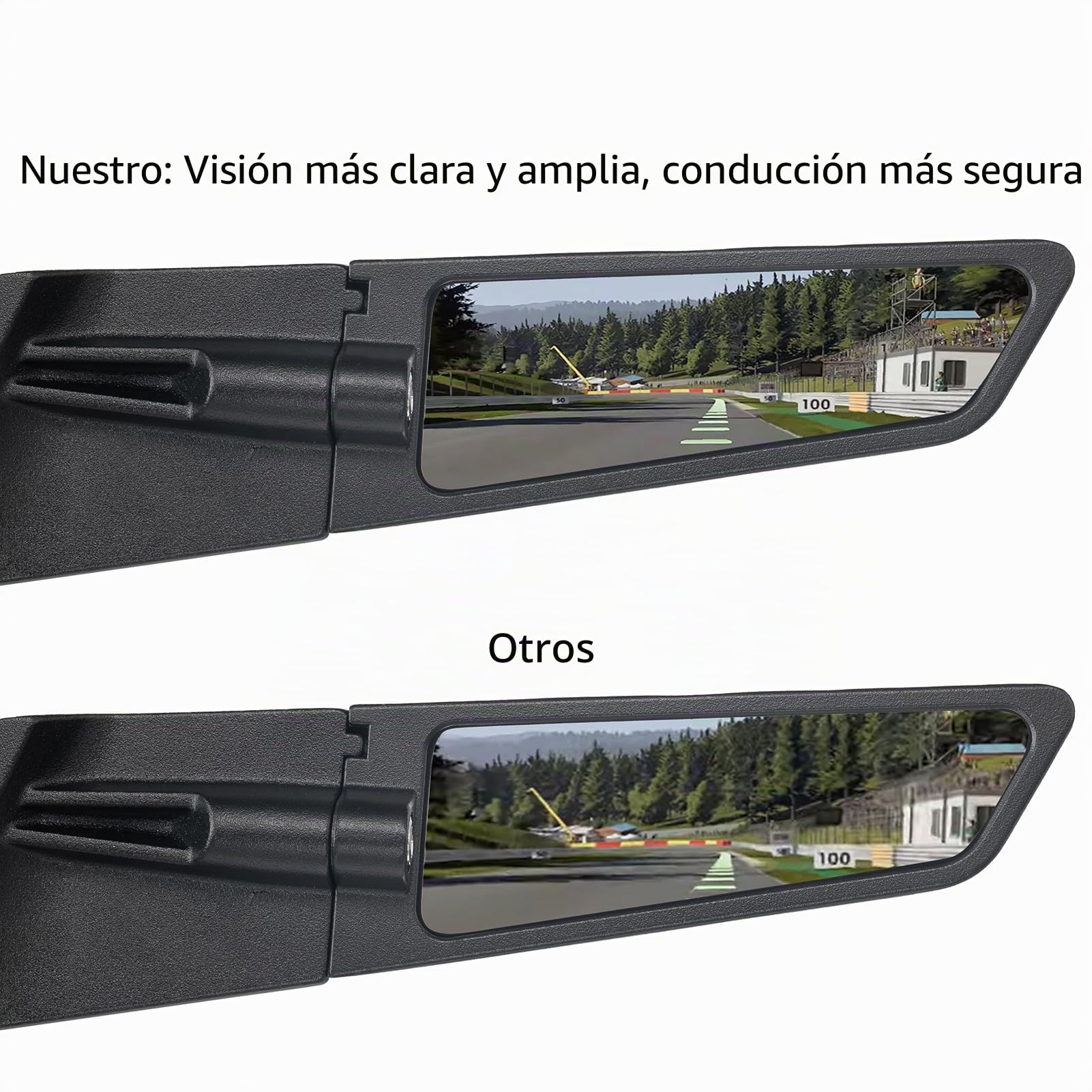 Xintre - Espejos universales para moto, discretos, 10 mm y 8 mm, espejo retrovisor giratorio, compatible con modelos específicos de moto
