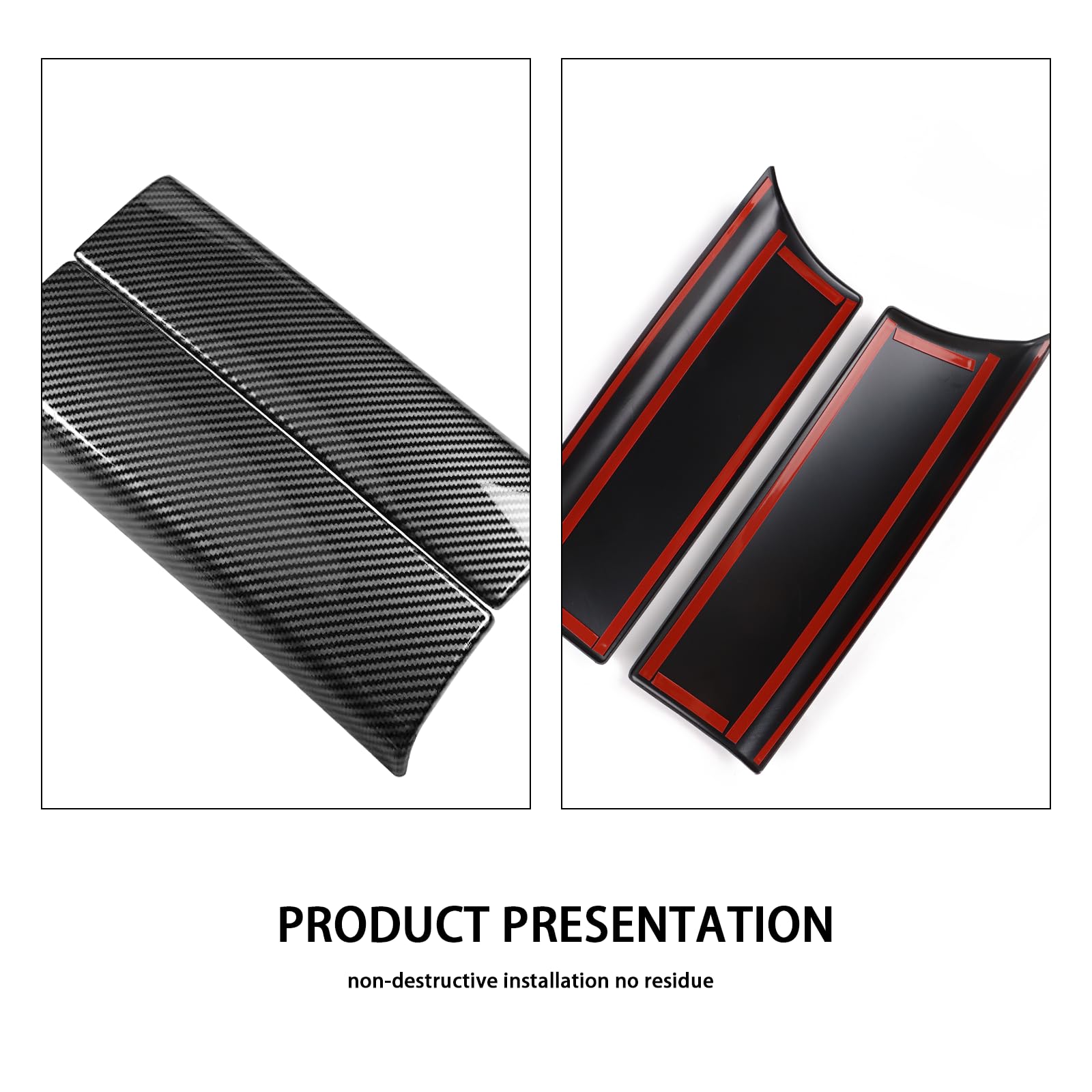 KUNGKIC Copertura per Poggiabraccio Centrale Console Protettore Adesivo per Interni per Mercedes-Benz Classe A, B, W177, W247, CLA, GLA, GLB, GLE, GLS, EQA, EQB, Accessori, ABS (Motivo in Fibra di