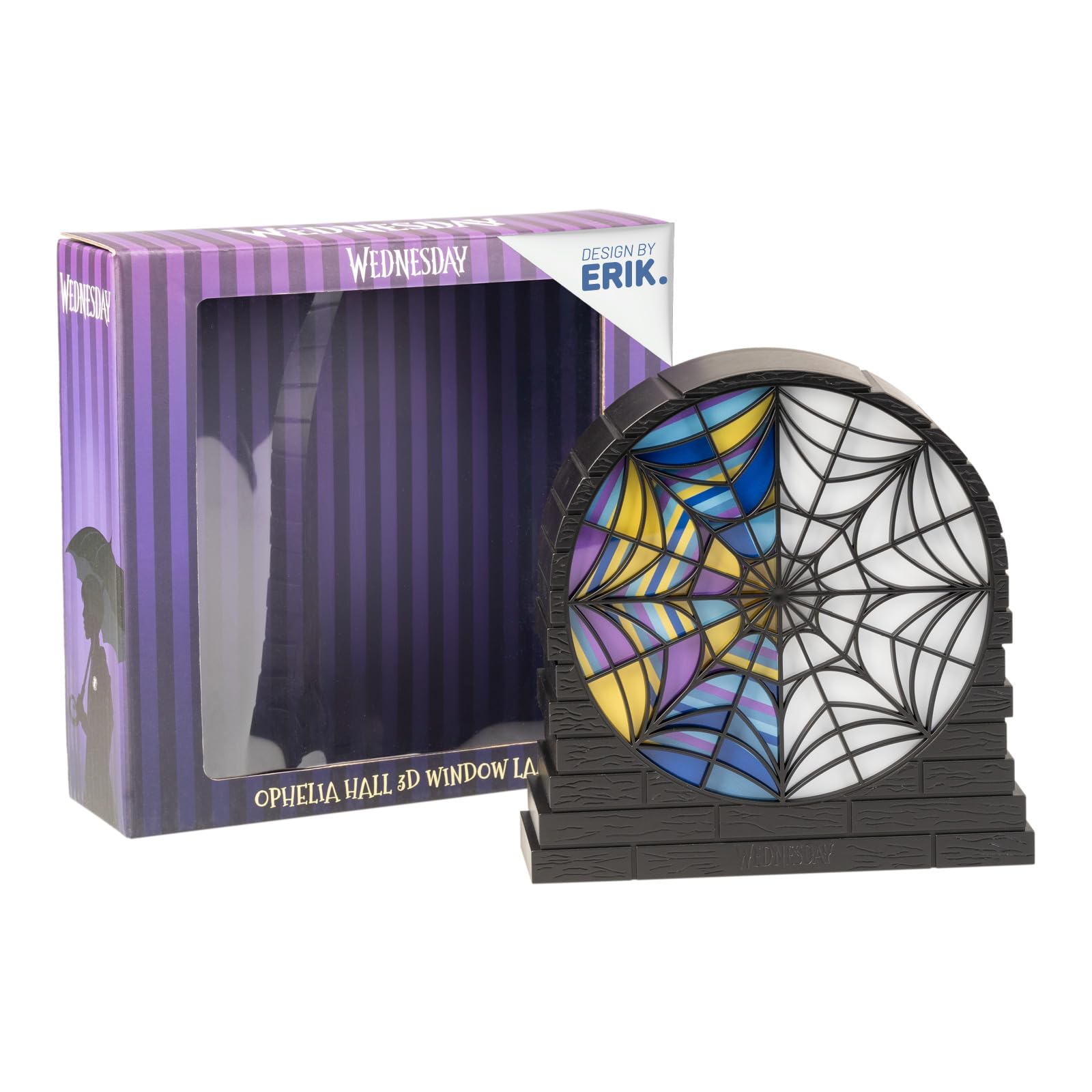Grupo Erik Lampada Mercoledì Addams - Lampada da Comodino o da Tavolo LED Gaming con Cavo USB o Batterie AAA | Luce Notturna Wednesday Addams 16,7 x 17 x 4,7 cm