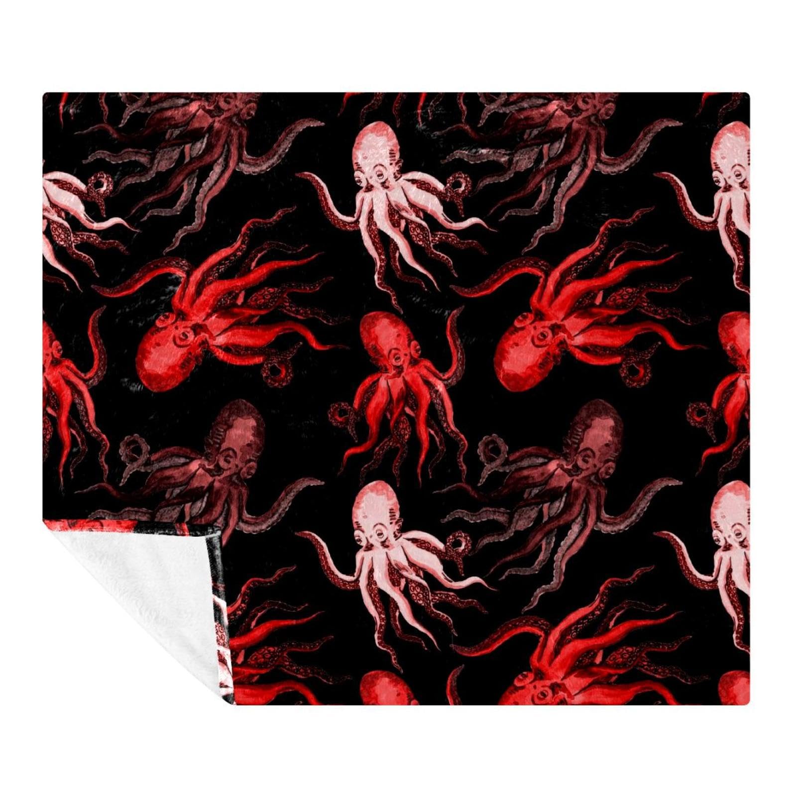 Couverture microfibre anti-courants d'air plaid léger rouge aquarelle lit et sofa