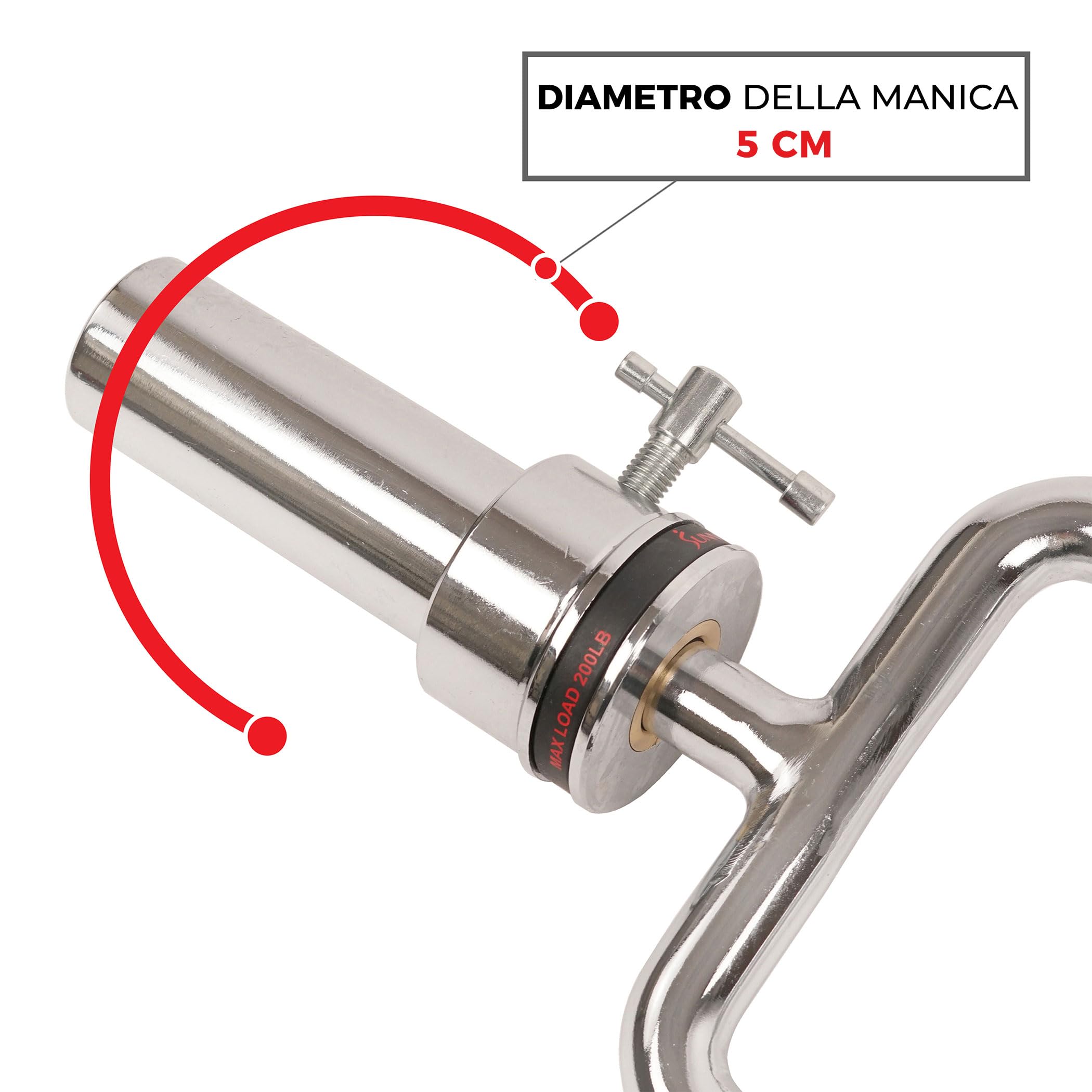 Sunny Health & Fitness Barra Olimpica per Tricipiti – Lunghezza 86 cm, Manicotti da 5 cm, Impugnatura Neutra, Finitura Cromata, con Ghiera a Vite