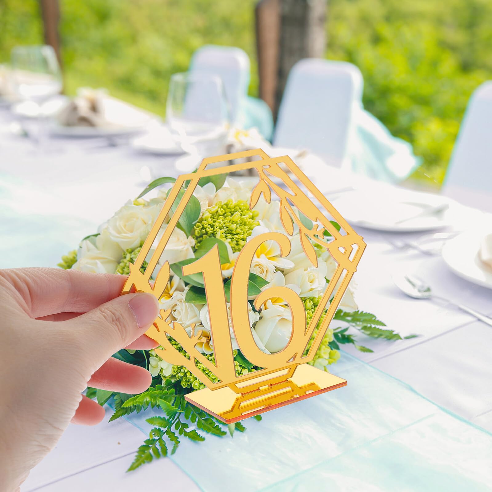 ULTECHNOVO 20 Stück Teiliges Tischnummern Doppelseitig Goldfarben Runde Tischschilder für Hochzeit Restaurant Catering Sitzordnung Geeignet für Feiern und Events