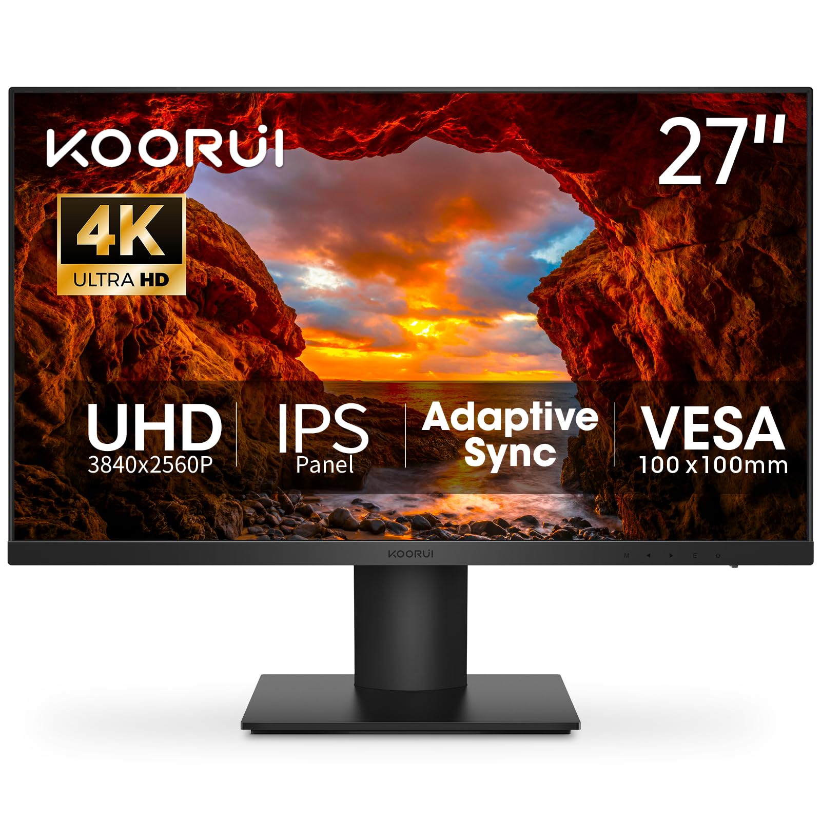 【美品】KOORUI 27インチ ４Kモニター KR-N07　フィルム付 KOORUI 27 Inch 4K Monitor, UHD(3840 x 2160) IPS Computer Monitors