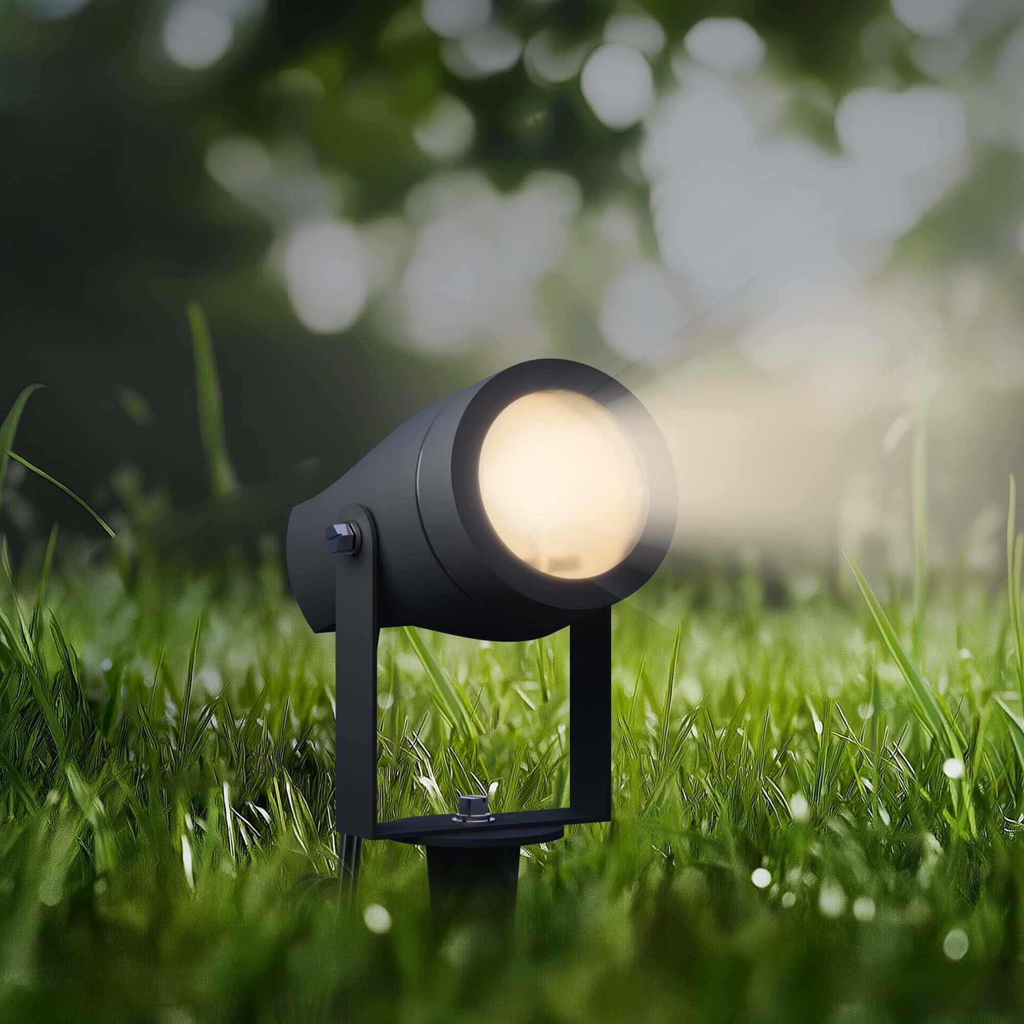 Ledvion 9er Set Gartenstrahler mit Erdspieß IP44 GU10 1W ohne Leuchtmittel | Fuer Garten Terrasse Einfahrt Wege Beete und dekorative Aussenbeleuchtung