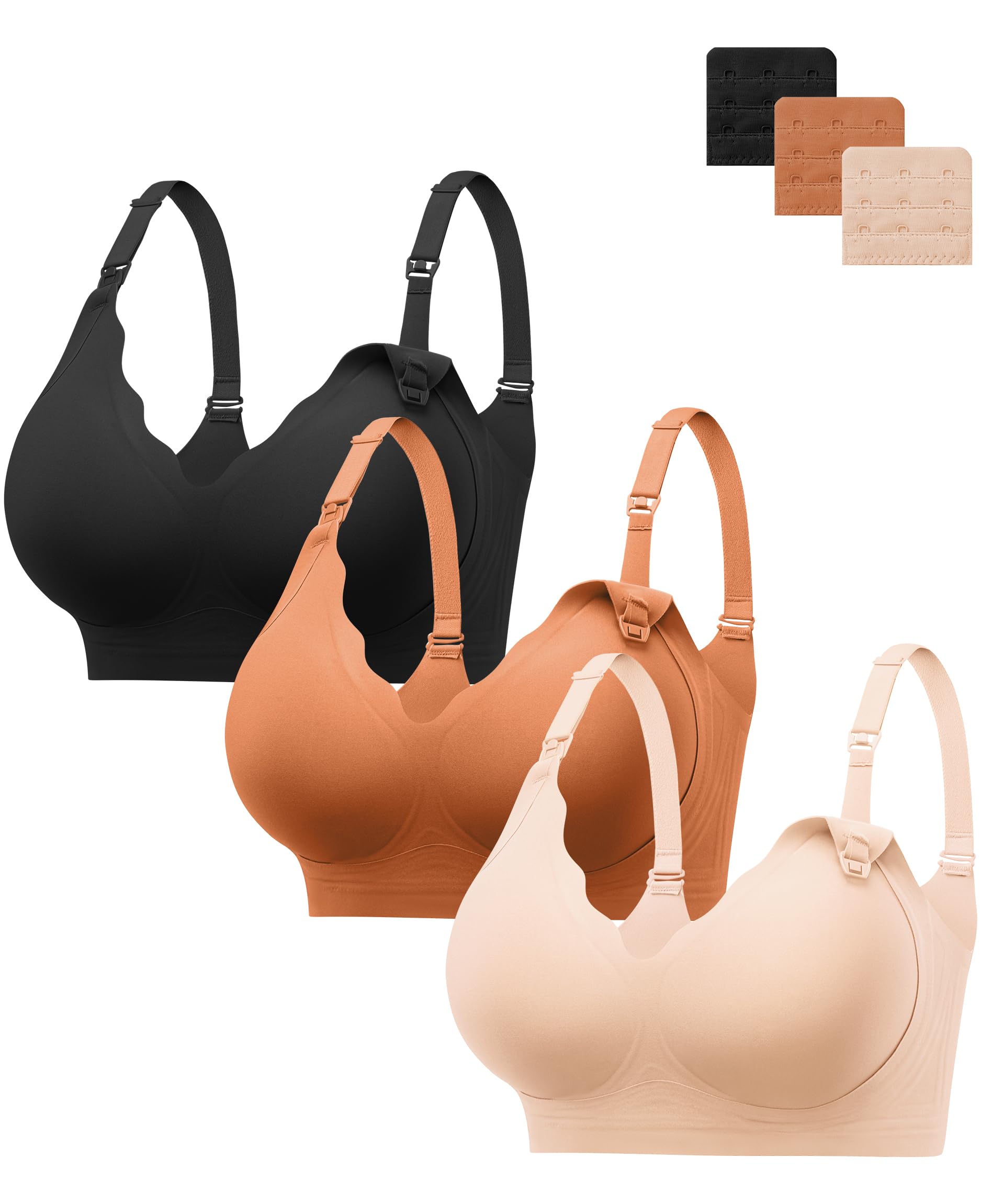 HBselect Soutien-Gorge d'allaitement rembourré pour Le Sommeil, Soutien-Gorge de maternité Soyeux sans Couture avec Extension supplémentaire