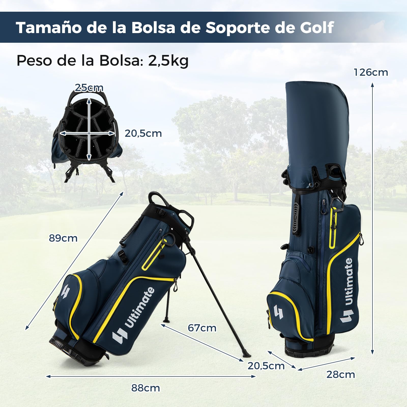 GOPLUS Juego de Palos de Golf para Hombre, Set de Golf de 15 Piezas con Bolsa de Pie, Funda para Lluvia, Funda para la Cabeza del Palo, Driver #1, Fairway #3, Híbrido, Hierros #5/6/7/8/9/P/S