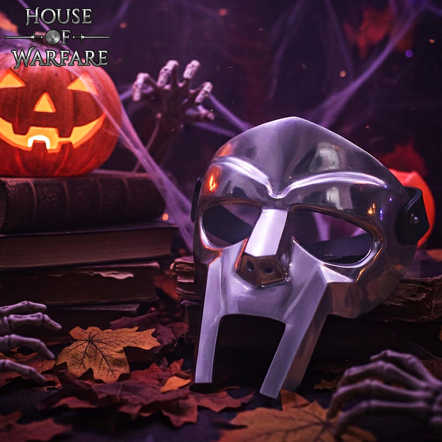 MF Doom Gladiator Mask Aluminum Madvillain Inspired Roman Face Armor, Costume for Halloween Cosplay Hip Hop