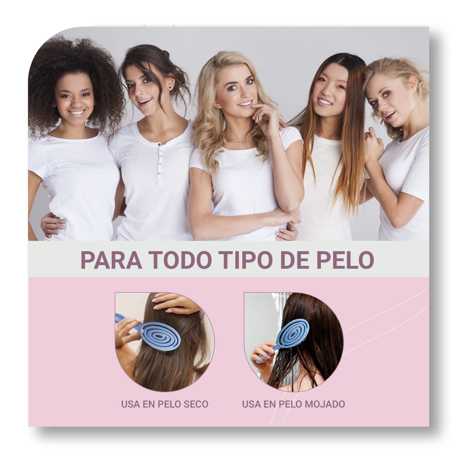 Cepillo Antitirones 2 Unidades - Cepillo Pelo Antirotura - Cepillo Pelo Antitirones - Masajeador Peine Desenredante - Para Pelo Seco y Mojado (Azul y Rosa)