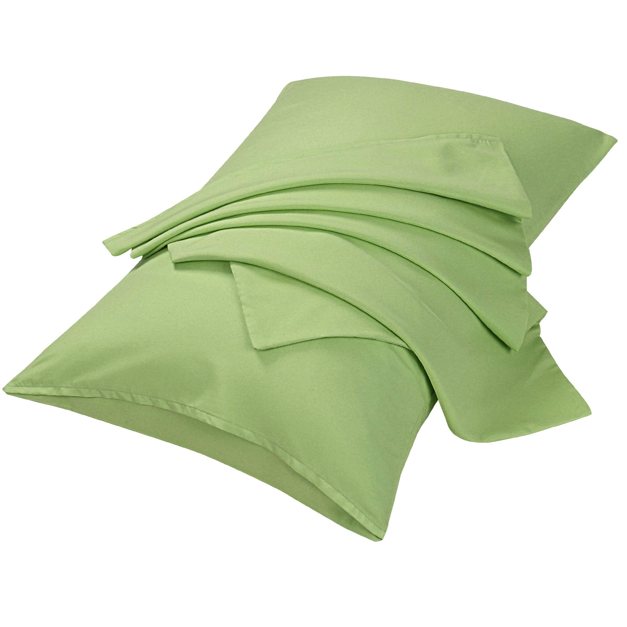 sourcing map 2 Packs Pillow Cases Double Brushed Microfiber Pillowcases - Envelope Closure, Pillowcases Covers Sage 50 x 75cm