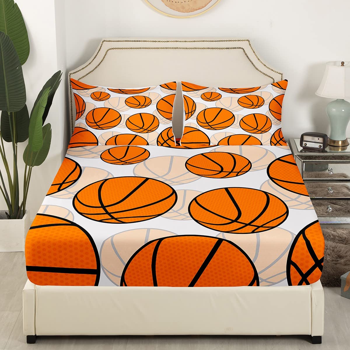 Set Di Lenzuola, Motivo Pallacanestro, Per Ragazze E Ragazzi, Con Tasca - 3