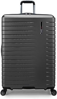 Traveler's Choice Archer Polycarbonate Hardside Spinner Luggage Set, Tie Down Straps, Grey, Checked 29-Inch