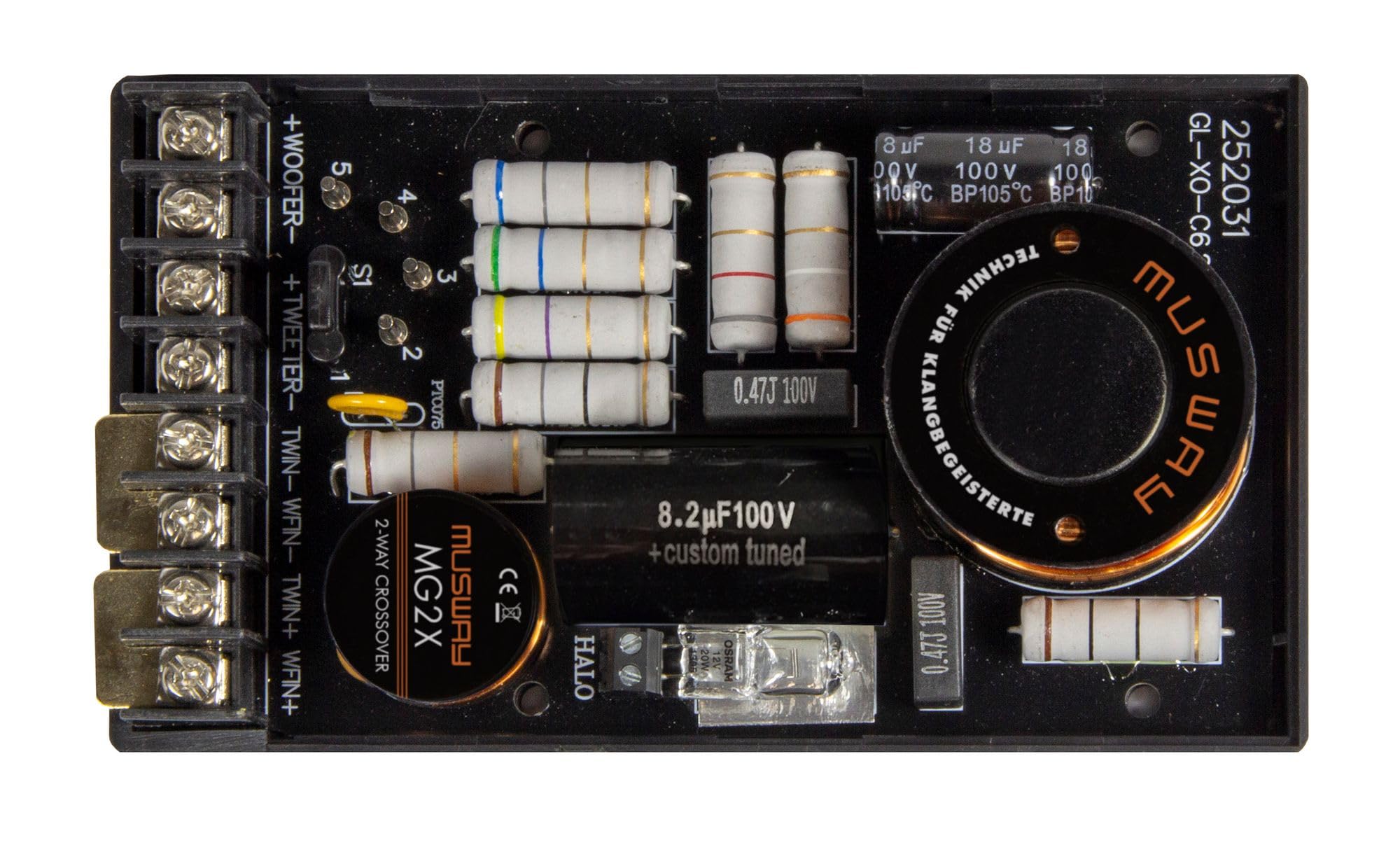 MUSWAY MG2X 2-Wege Frequenzweichen 5-Fach Hochtonpegelanpassung 1 Paar