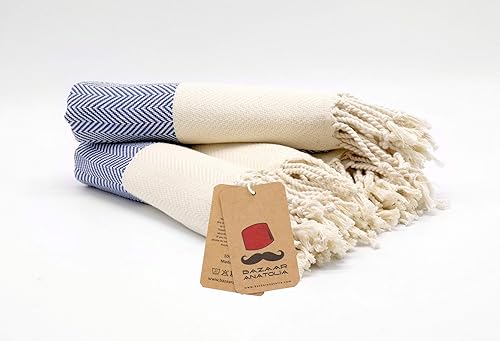 Vista 255 de Bazaar Anatolia Juego de 2 toallas de mano turcas para baño, 39 x 19 pulgadas, algodón, toallas de mano decorativas para cocina, té, yoga, cara