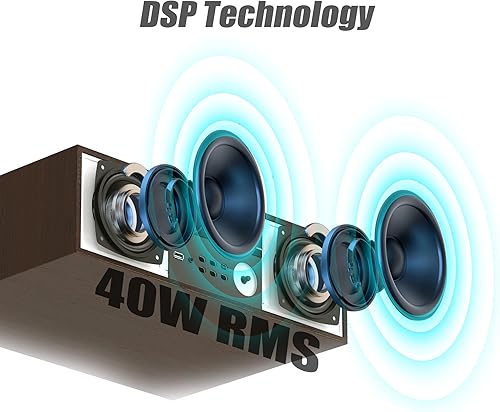 Miniatura 3 de LONPOO Stereo Shelf System for Home, Vintage CD Player 40W RMS Micro Mini System with Remote Control, Bluetooth, FM Radio, USB MP3 Playback &