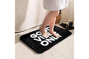 CLOVER CREATIONS Good Vibes Only Bathroom Rug - Perfect for Creating a...