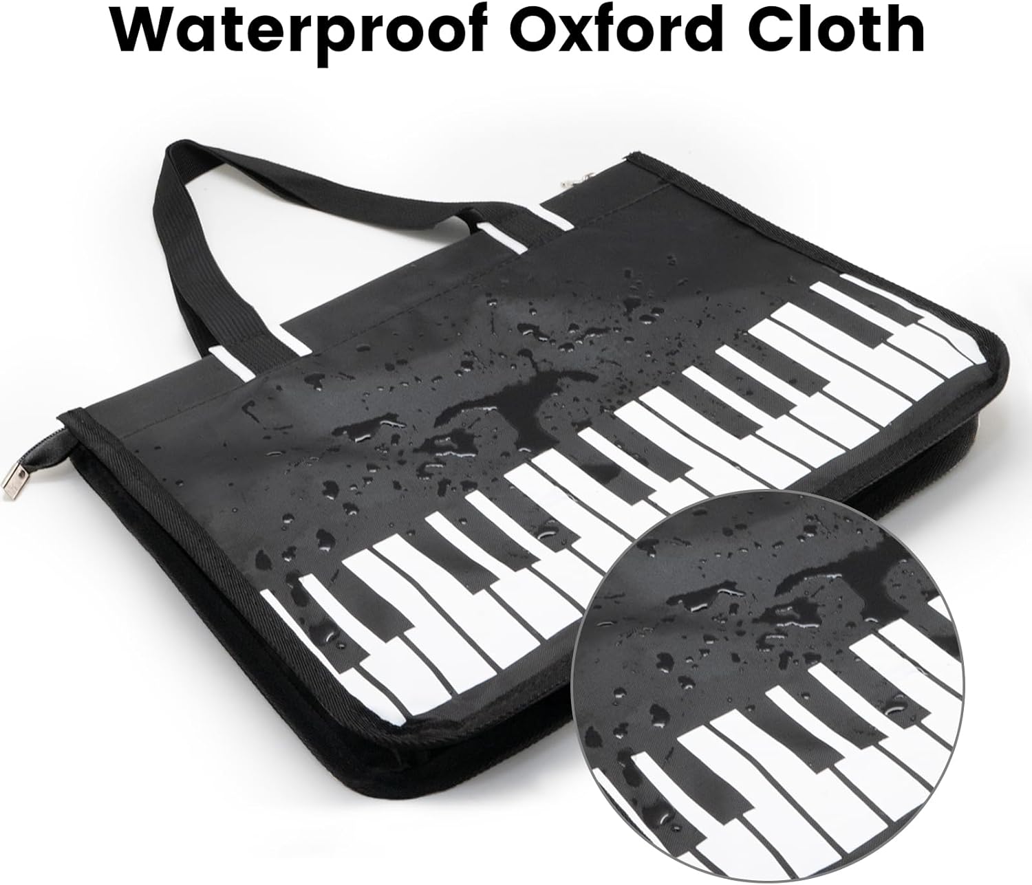 BestSounds Blank Staff Paper Sheet Music Composition Notebook and Piano Bag Zipper Waterproof Music Book Tote Bag