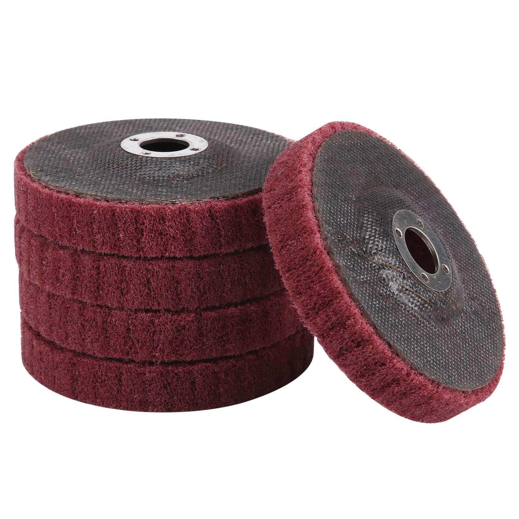 Littimoon 5Pcs 4 Inch Nylon Fiber Flap Disc Polishing Grinding Wheel,Scouring Pad Buffing Wheel for Angle Grinder