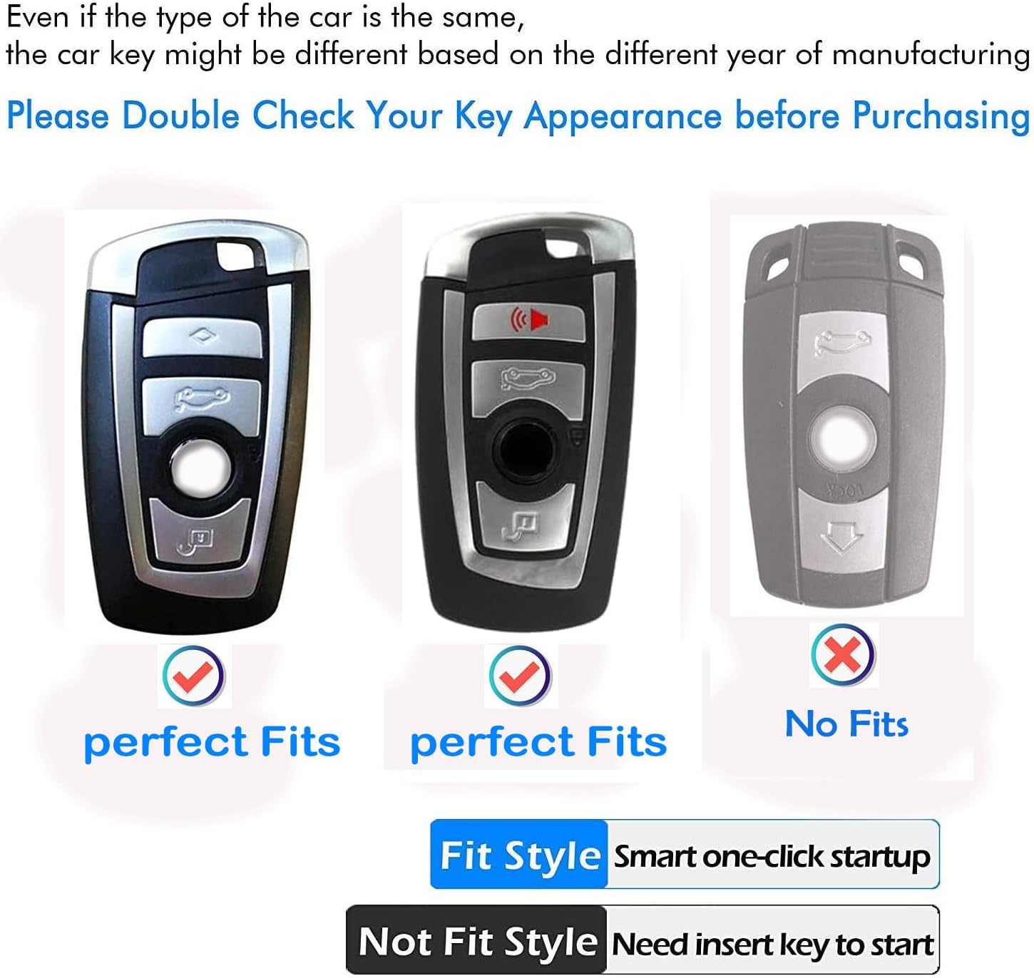 Genuine Leather Key Fob Cover,Key Shell Compatible for BMW 1-7 Series X3-X6 M5 M6 3GT 5GT - Smart Key (Brown) - Image 2