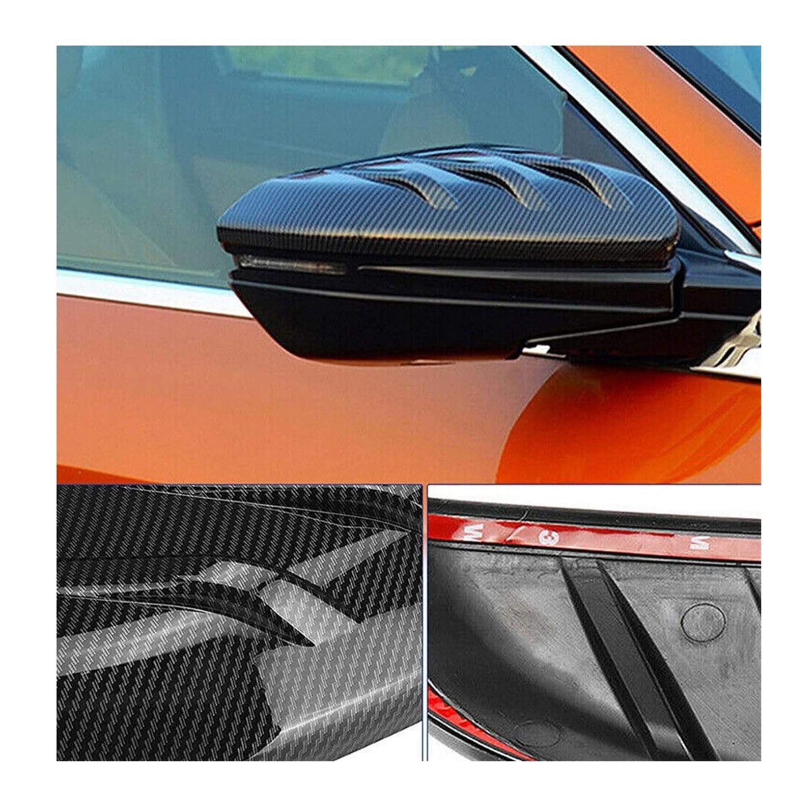Couvercle Rétroviseur pour Civic 10th 2016-2020 2 Pièces en Fiber Carbone ABS Voiture Côté Porte Rétroviseur Couvercle Capuchon Autocollant Garniture Coque Voiture Rétroviseur Capuchon (Couleur : Glo