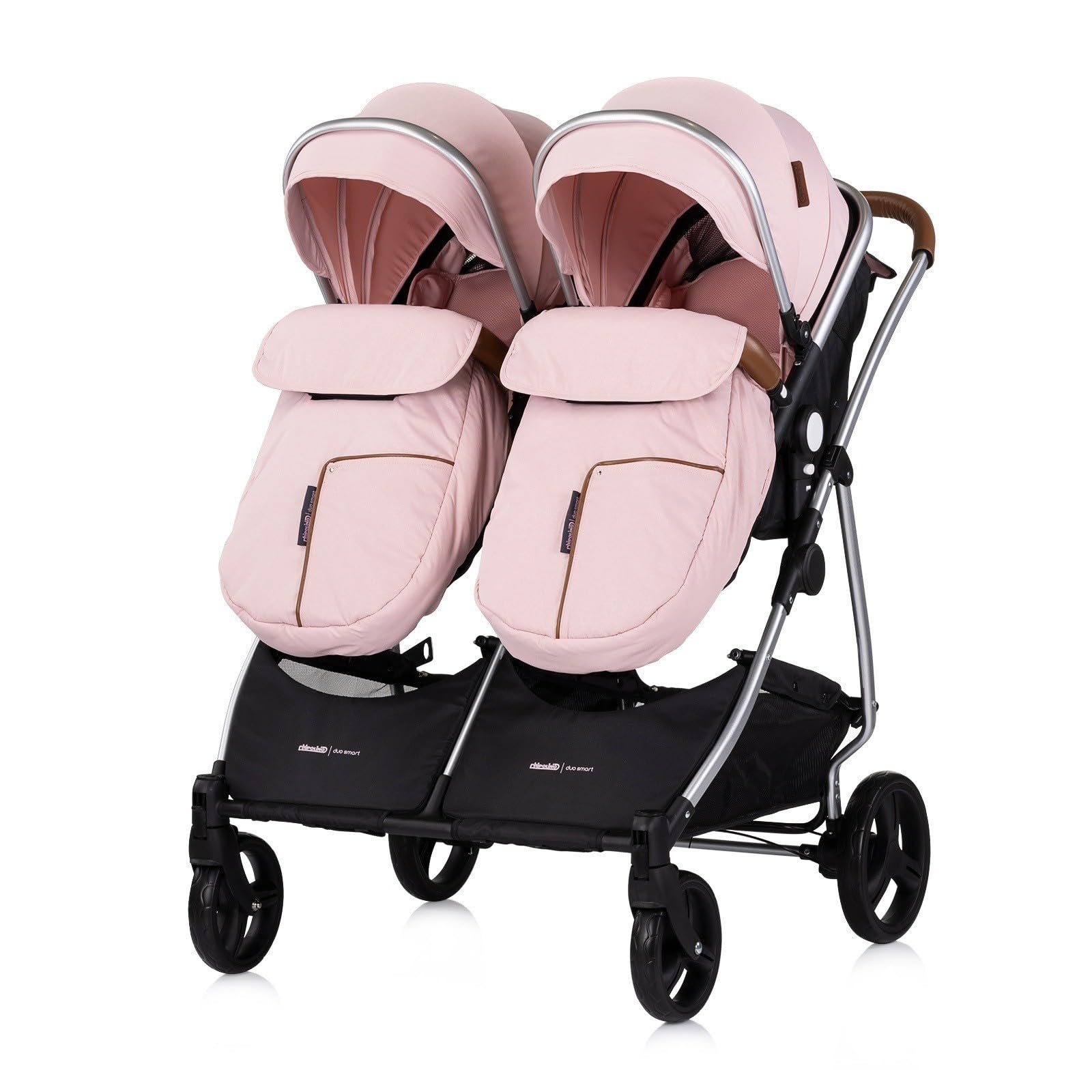DUO SMART Cochecito para gemelos o niños de edades cercanas ancho 79 cm Rosa sin cosy