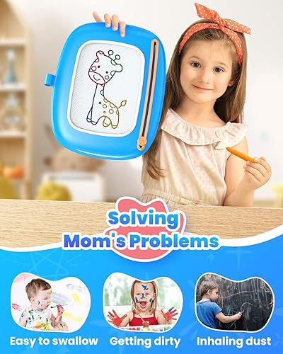 Miniatura 6 de Juguetes para niños pequeños de 1 a 3 años, tablero de dibujo magnético, pizarra para garabatear, juguetes educativos y de aprendizaje para bebés de
