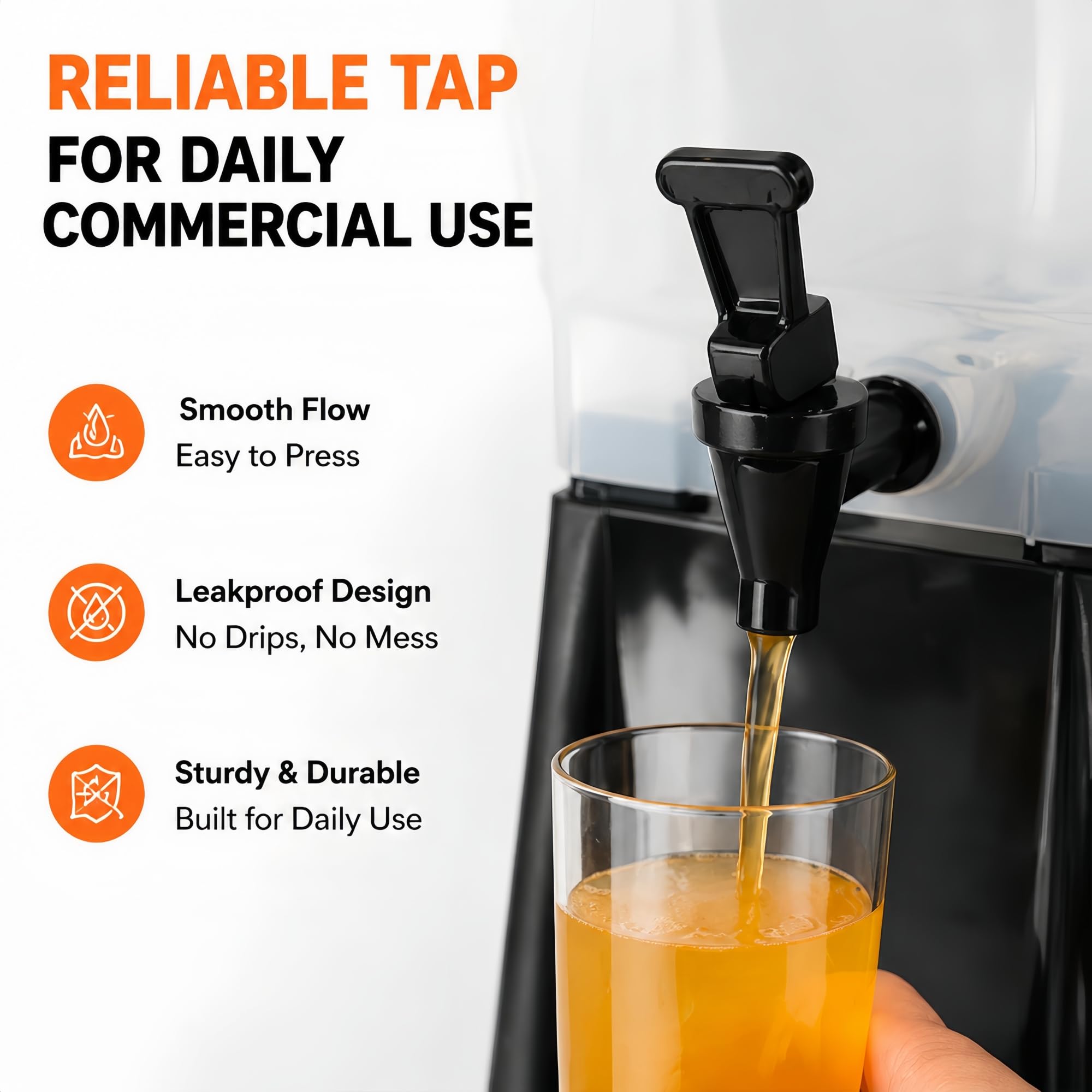 Hakka - Dispenser commerciale per bevande con rubinetto, resistente e di grande capacità, per catering, ristoranti, hotel e servizi ad alto volume | Dispenser d'acqua professionale a tenuta stagna