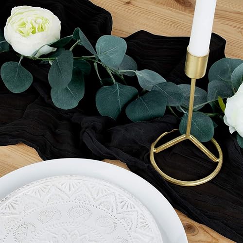 Miniatura 7 de Koyal Wholesale Camino de mesa de estopilla para decoración de boda, tela de gasa de tela transparente para granja rústica, fiesta bohemia nupcial,