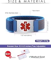 Vista 3 de Pulseras deportivas personalizadas de alerta médica para mujeres y hombres – Pulseras de identificación médica personalizadas con grabado gratuito