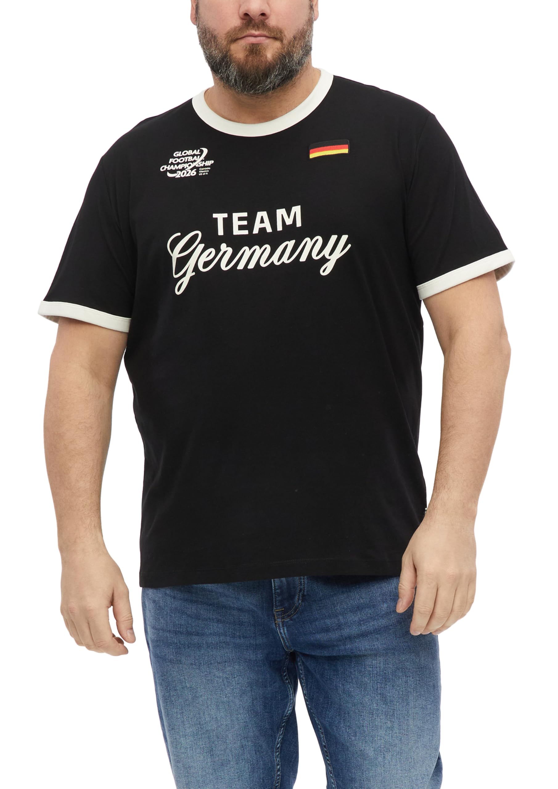 s.Oliver Men's 2181165 T-Shirt with Front Print (Pack of 1), Black, 3XL