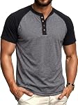 Rela Bota Men's Henley T Shirts Casual Short Sleeve Button Basic Tees Shirts for Men Lightweight Summer