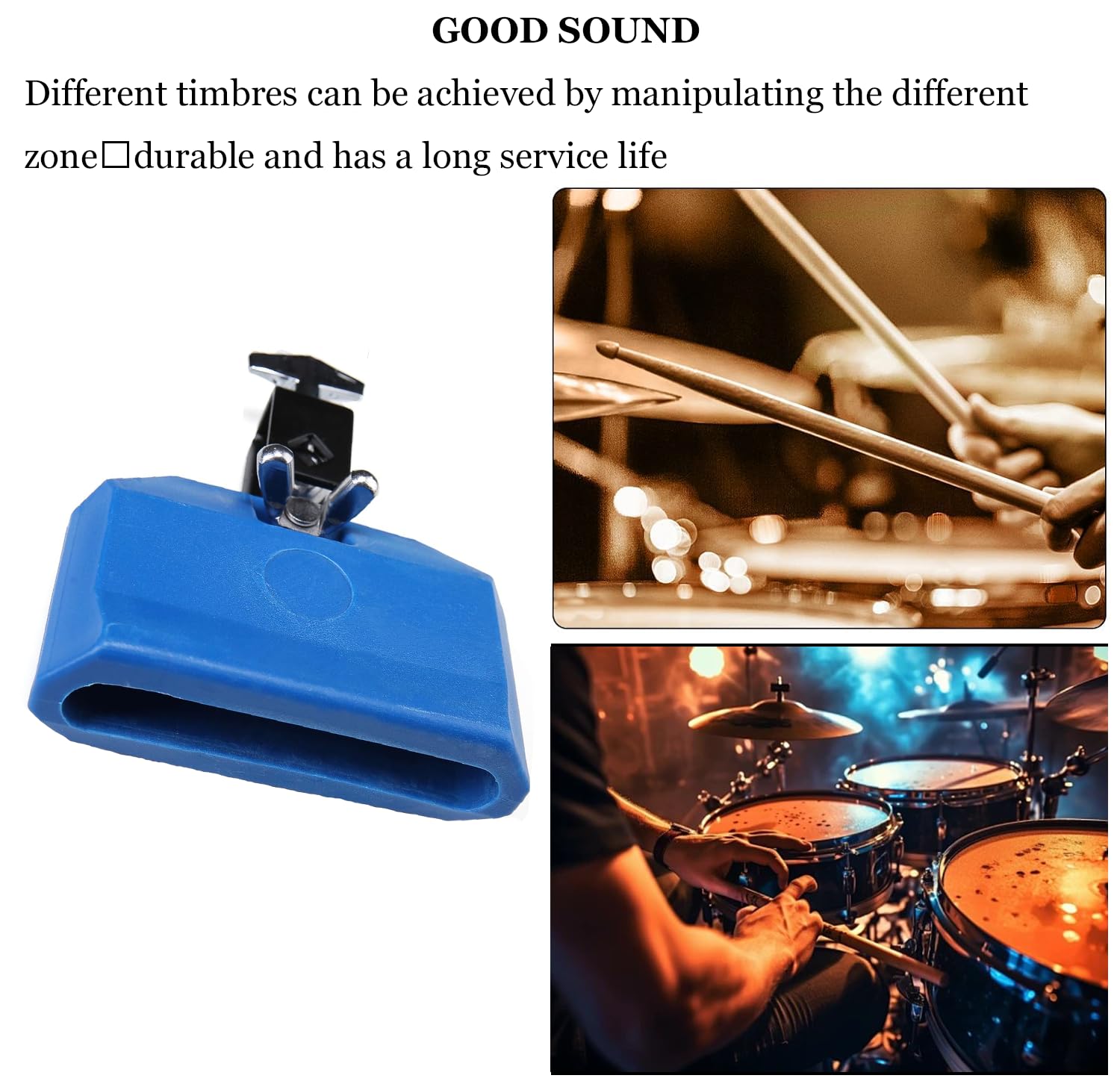 MOONBACK Jam Block Set, Plastic Cow Bell Double Sambago Bell e Blocco Percussioni Musicali, Latino Percussione Strumento Kit