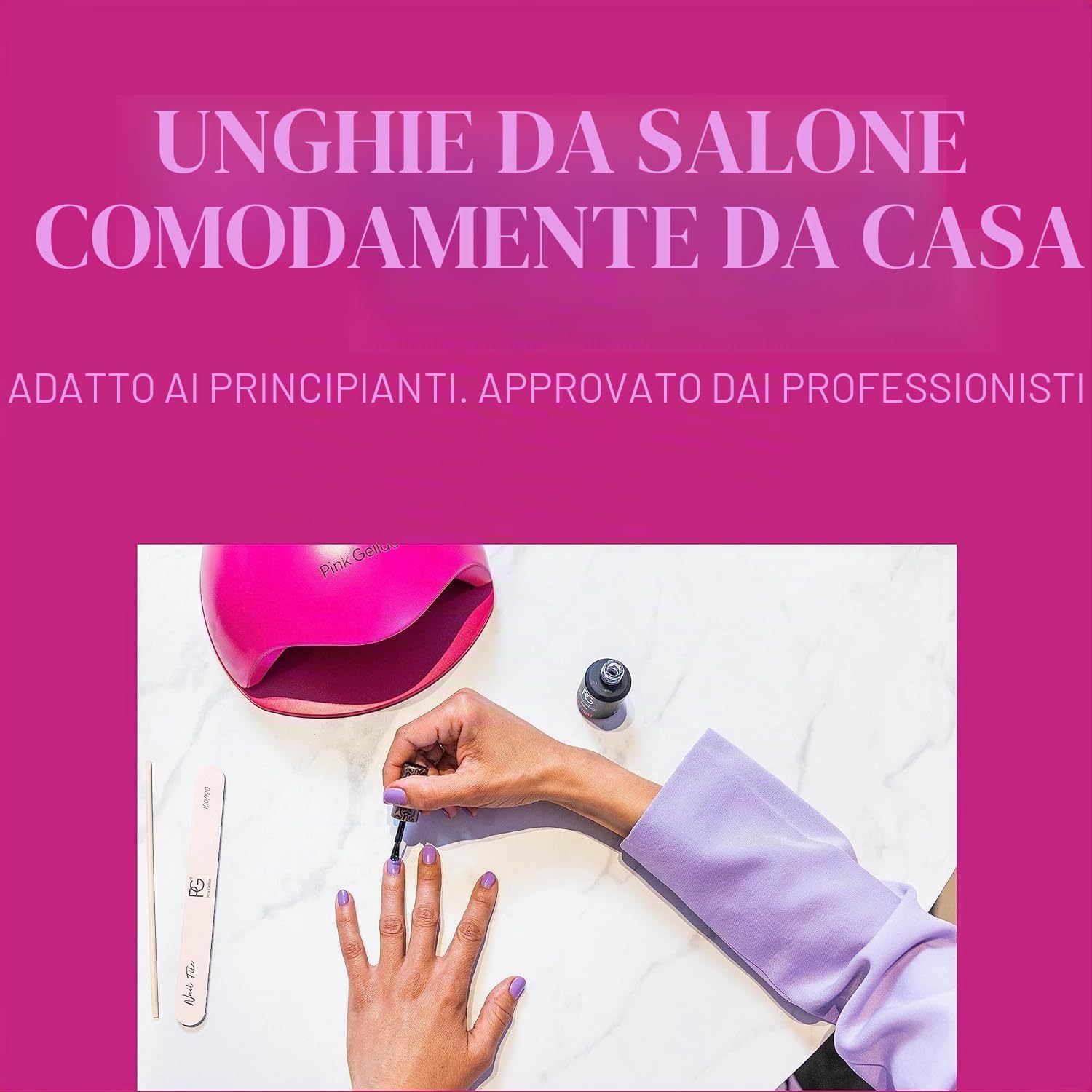 Pink Gellac Base e Top Coat Kit 3 x 15 ml con Nail Prep - Base e Top Coat Smalto Semi Permanente - Preparazione delle Unghie