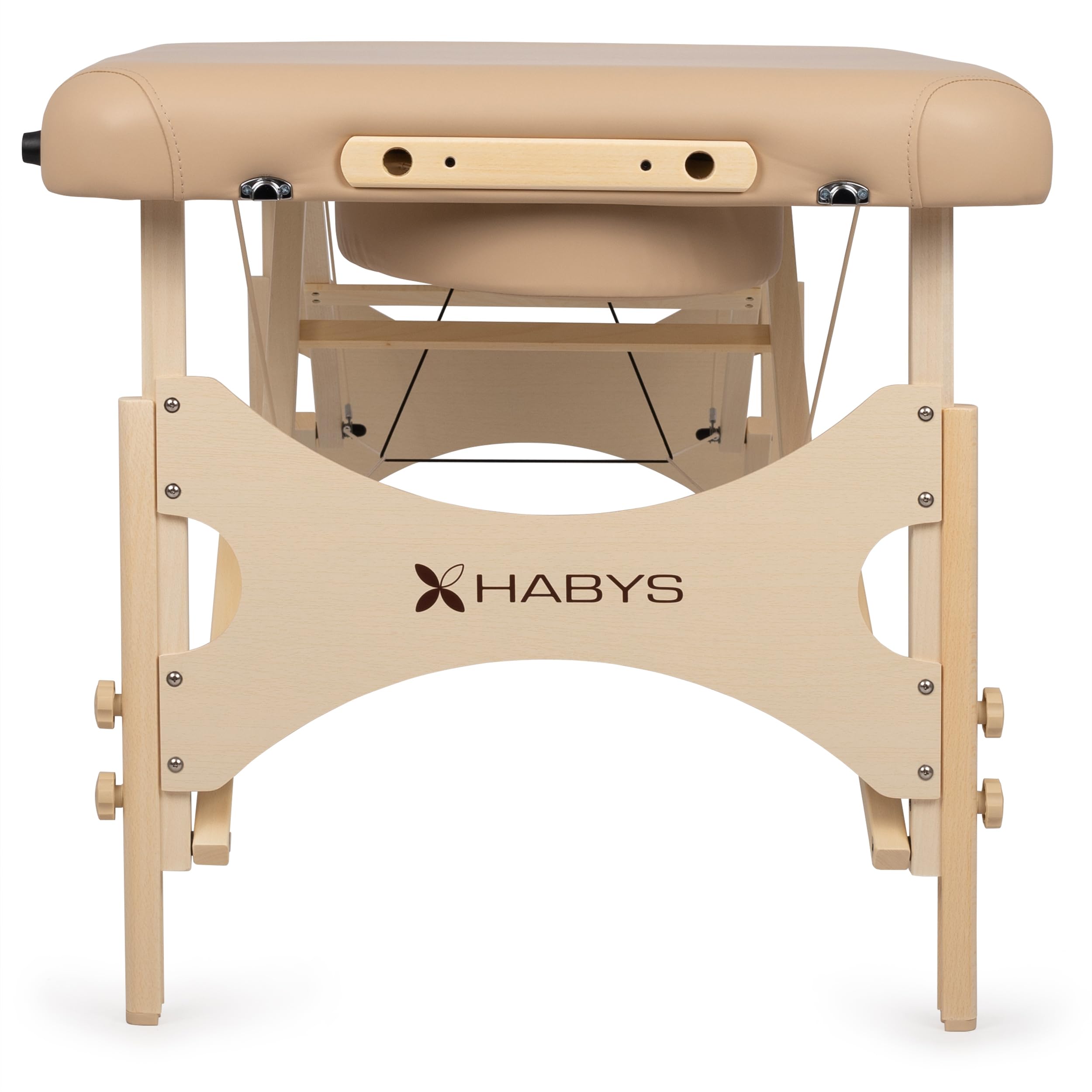 HABYS Massageliege Bello One | Klappbar Mobile Tragebares Höhenverstellbar | Massagetisch Massagebank | Holz Beige | 180 x 70 cm