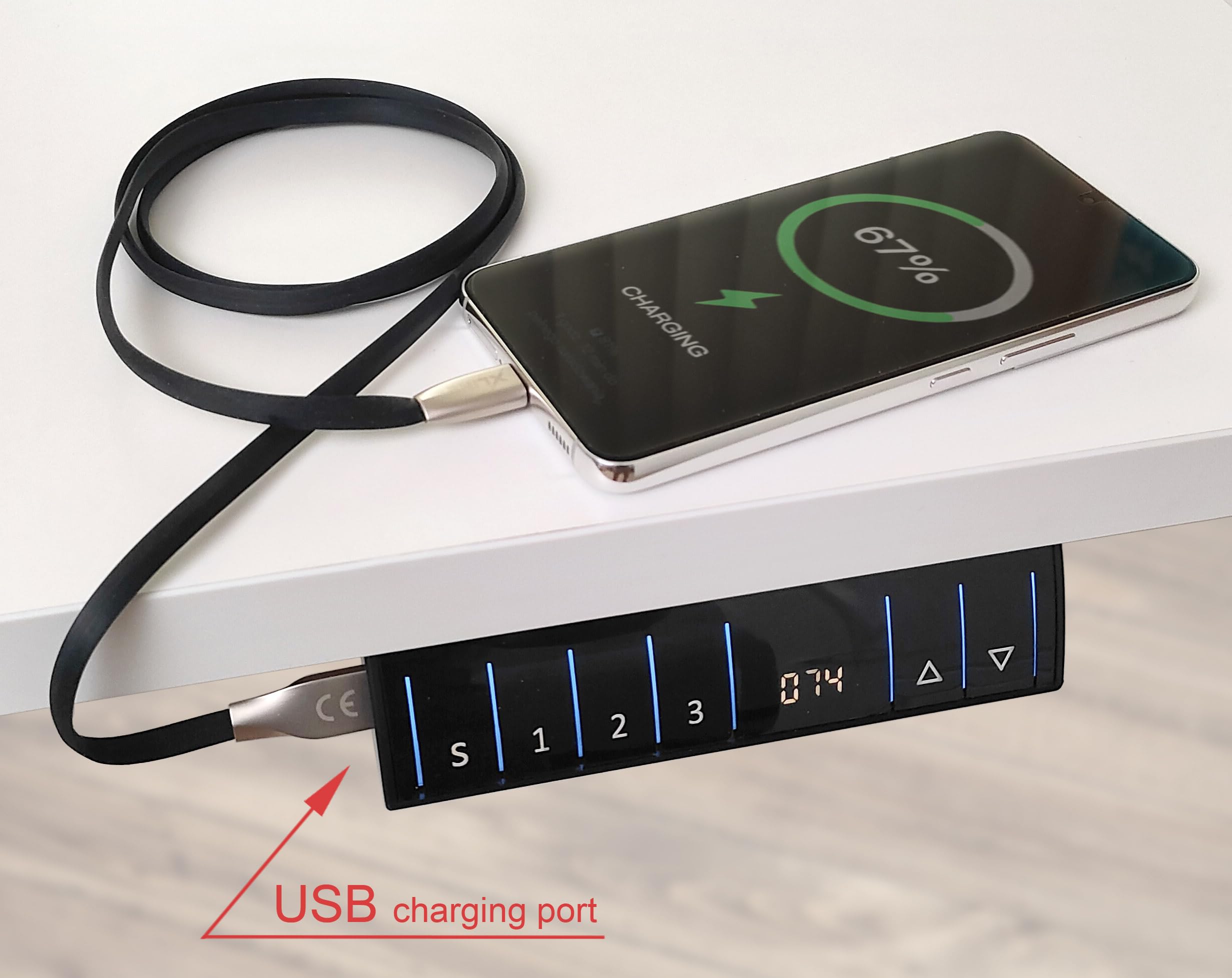 Homlando BiMotion 1S 140 x 70 x 3,2 cm – biurko biurowe z automatyczną jazdą – regulacja wysokości z regulacją wysokości – elektryczne – ergonomiczne biurko do stania (kolor czarny/biały stelaż)