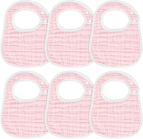 Miniatura 11 de Accmor Muslin Baby Bibs, 6 Pack Soft Cotton Baby Bandana Drool Bibs for Boys Girls Teething and Drooling Blanco,A/Azul,A / Gris,A/Rosa,Varios
