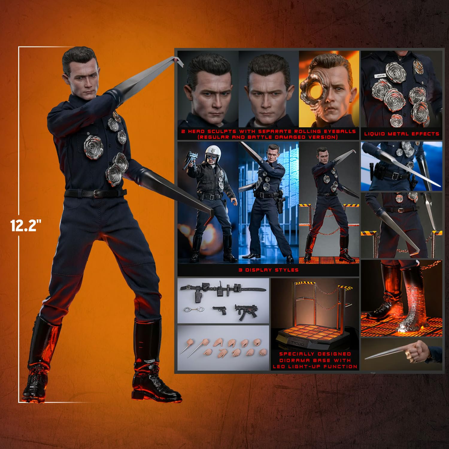 Amazon.co.jp: Hot Toys ターミネーター2:審判の日 T-1000 (2.0) 1/6