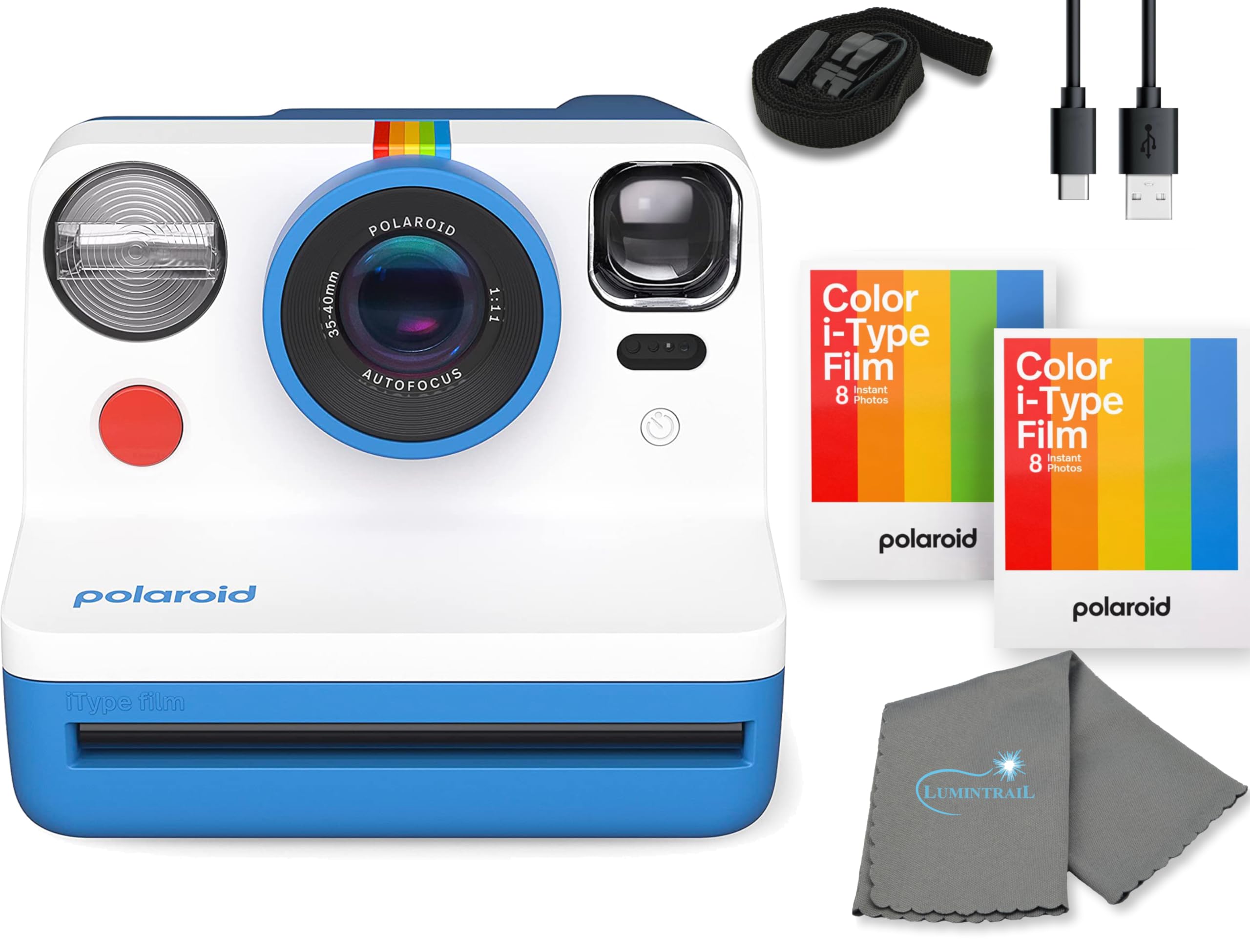 Polaroid Gen 2 Now I-Type Instant Film Camera - Blue Bundle with 2