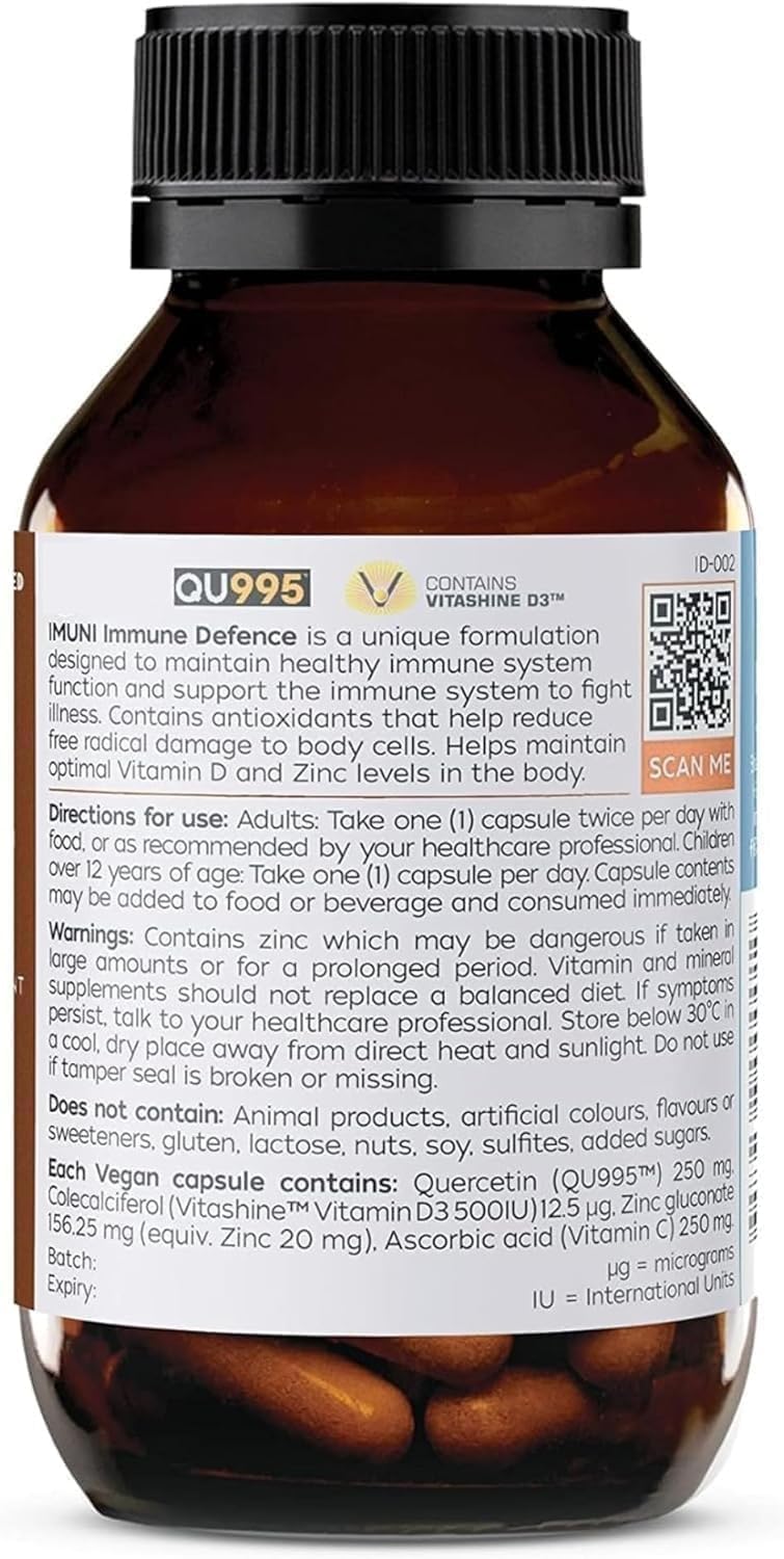 IMUNI Defense Support for Construction & Physical Labor – Daily Upper Respiratory & Wellness Formula with Quercetin, Vitamin C D and Zinc – 60 Capsules - Image 4