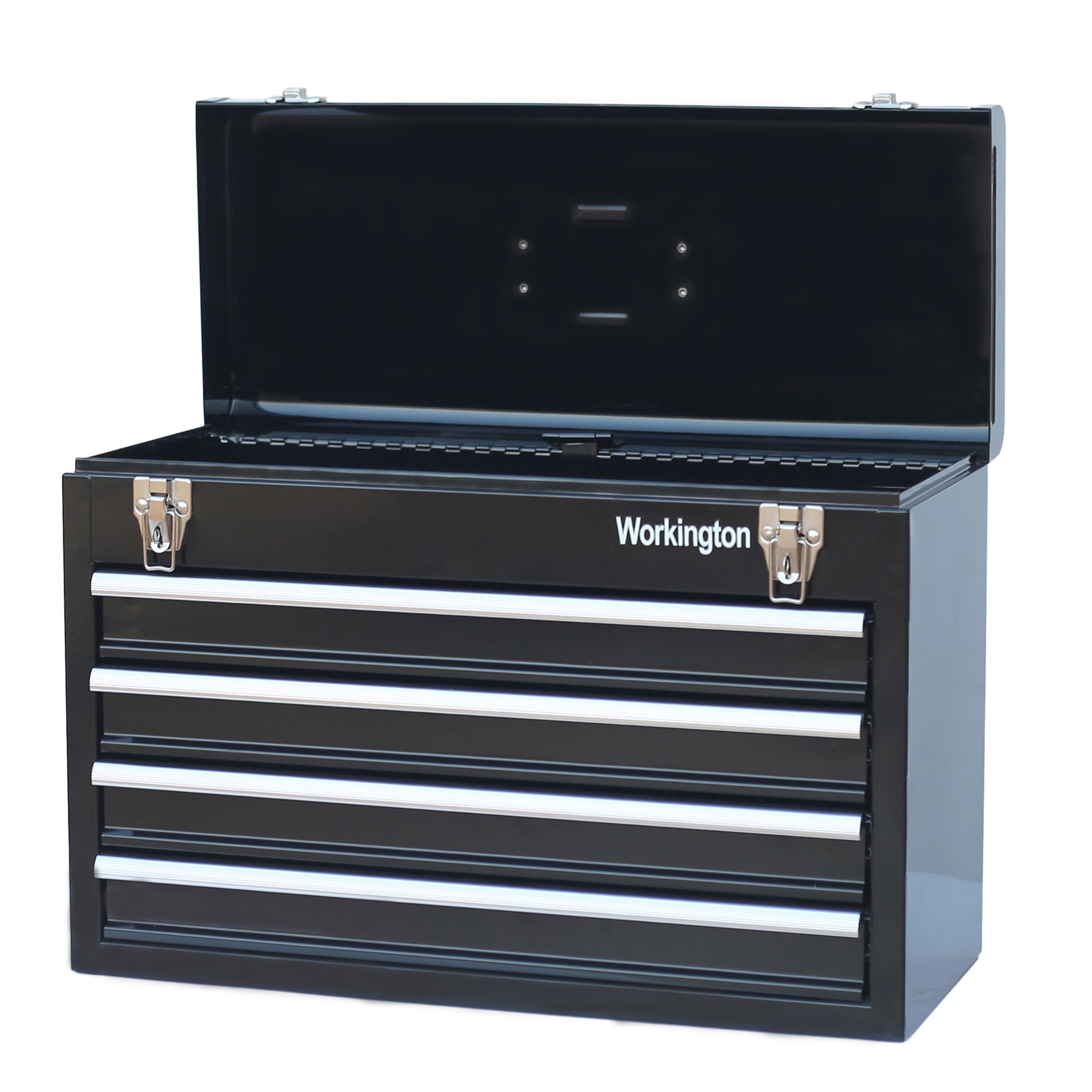 Coffre à Outils Métal 4 Tiroirs – Portable, Armoire Atelier 20,5x14,1x8,6 Pouces, Noir